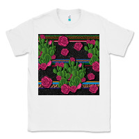 White mexican rose and cactus seamless pattern Classic Tee - BundleAndBundleShop