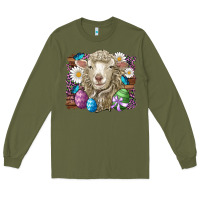 Easter Sheep Eggs Butterfly Daisys Leopard Glitter Wooden Long Sleeve Tee | Teevron