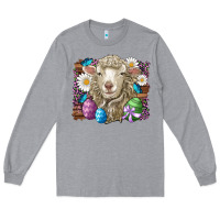 Heather Grey easter sheep eggs butterfly daisys leopard glitter wooden Long Sleeve Tee - Artiststas