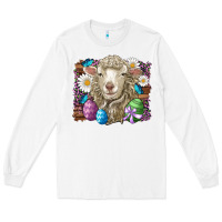 White easter sheep eggs butterfly daisys leopard glitter wooden Long Sleeve Tee - Artiststas