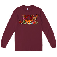 Burgundy joy reindeer Long Sleeve Tee - AdoDesignShop
