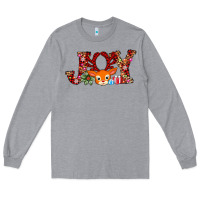 Heather Grey joy reindeer Long Sleeve Tee - AdoDesignShop