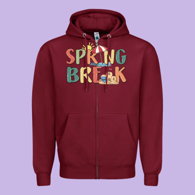 Spring Break Zipper Hoodie Designed By Maliassmallbusiness