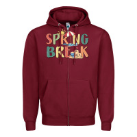 Burgundy spring break Zipper Hoodie - MaliasSmallBusiness