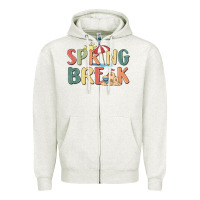 Oatmeal Heather spring break Zipper Hoodie - MaliasSmallBusiness