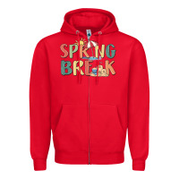 Red spring break Zipper Hoodie - MaliasSmallBusiness