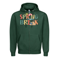 Sports Green spring break Zipper Hoodie - MaliasSmallBusiness