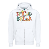 White spring break Zipper Hoodie - MaliasSmallBusiness