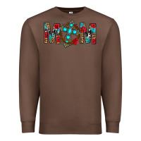 Chestnut Western Mom With Cross Premium Sweatshirt - BundleAndBundleShop