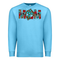 Ocean Blue Western Mom With Cross Premium Sweatshirt - BundleAndBundleShop