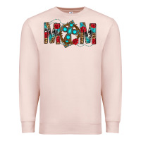 Pale Pink Western Mom With Cross Premium Sweatshirt - BundleAndBundleShop