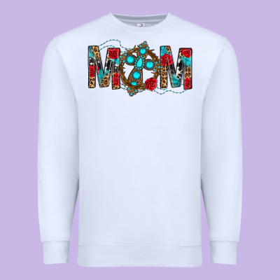 Western Mom With Cross Premium Sweatshirt Designed By Bundleandbundleshop