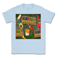 Dusty Blue hispanic heritage seamless pattern Classic Tee - BundleAndBundleShop