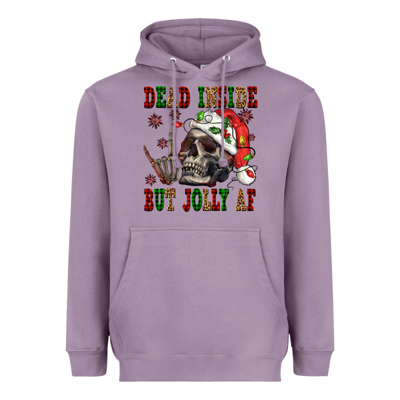 Dead Inside But Jolly Af Heavyweight Hoodie by NancyCooperArtShop | Teevron