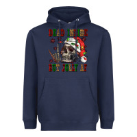 Navy Dead inside but jolly af Heavyweight Hoodie - NancyCooperArtShop