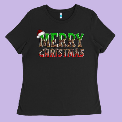Merry Christmas Ladies Tee Designed By Adodesignshop
