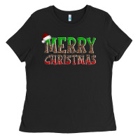 Black merry christmas Ladies Tee - AdoDesignShop