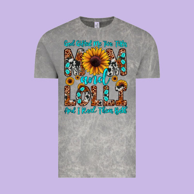 God Gifted Me Two Titles Mom And Lolli  And I Rock Vintage Tee Designed By Jahusdesignshop