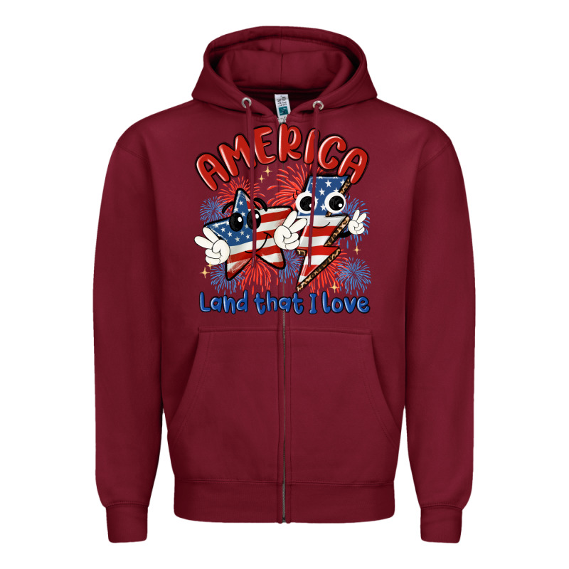 America Land That I Love Zipper Hoodie by MaliasSmallBusiness | Teevron