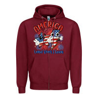 Burgundy america land that i love Zipper Hoodie - MaliasSmallBusiness