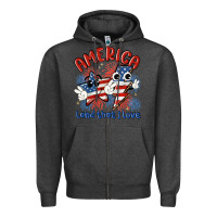 Charcoal Heather america land that i love Zipper Hoodie - MaliasSmallBusiness