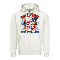Oatmeal Heather america land that i love Zipper Hoodie - MaliasSmallBusiness