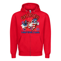 Red america land that i love Zipper Hoodie - MaliasSmallBusiness