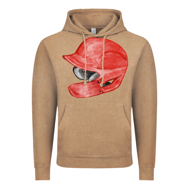 Red Baseball Batting Helmet Fa Element Vintage Hoodie by FaDigitalArtStudio | Teevron