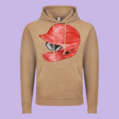 Red Baseball Batting Helmet Fa Element Vintage Hoodie Designed By Fadigitalartstudio