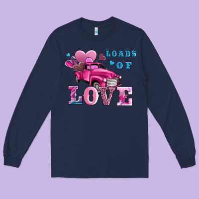 Loads Of Love Wıth Truck Long Sleeve Tee Designed By Adodesignshop