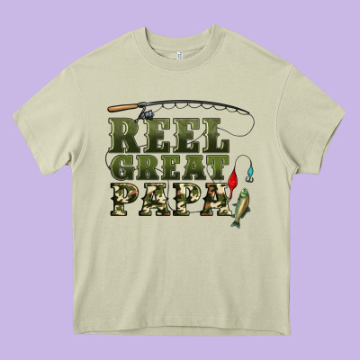 Reel Great Papa Heavy Core Tee Designed By Artiststas