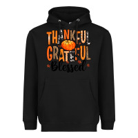 Black Thankful Grateful Blessed Heavyweight Hoodie - MaliasSmallBusiness