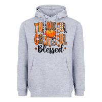 Heather Grey Thankful Grateful Blessed Heavyweight Hoodie - MaliasSmallBusiness