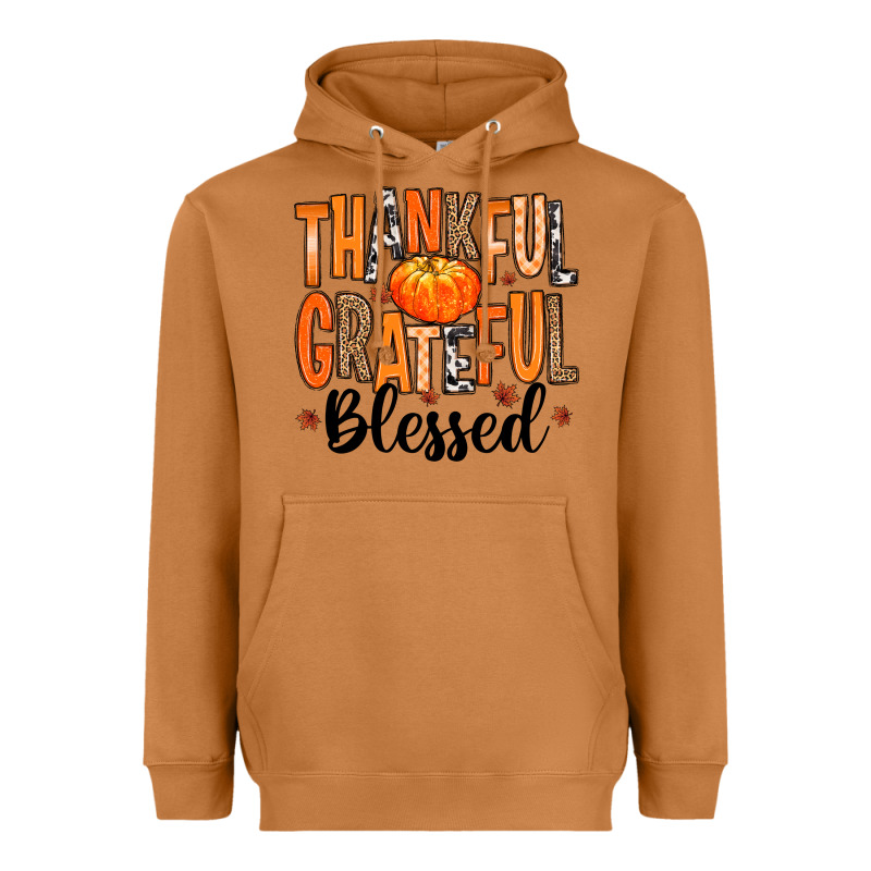 Thankful Grateful Blessed Heavyweight Hoodie by MaliasSmallBusiness | Teevron