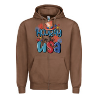 Chestnut hooray for the usa Zipper Hoodie - MaliasSmallBusiness
