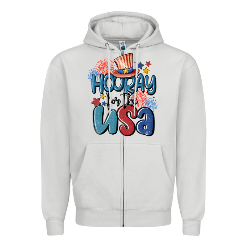 Hooray For The Usa Zipper Hoodie by MaliasSmallBusiness | Teevron