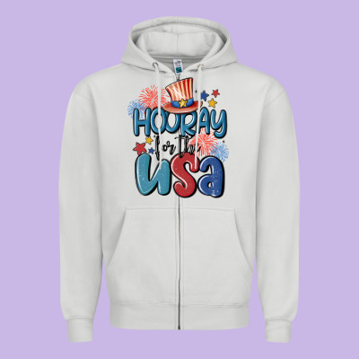 Hooray For The Usa Zipper Hoodie Designed By Maliassmallbusiness