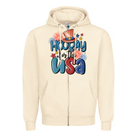 Sandshell hooray for the usa Zipper Hoodie - MaliasSmallBusiness