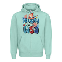 Seafoam hooray for the usa Zipper Hoodie - MaliasSmallBusiness
