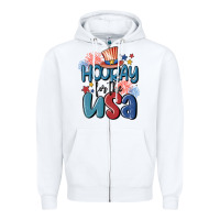 White hooray for the usa Zipper Hoodie - MaliasSmallBusiness