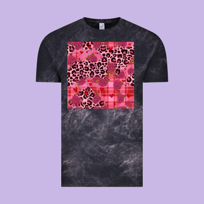 Valentines Day Roses Leopard Seamless Pattern Vintage Tee Designed By Jahusdesignshop