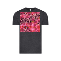 Vintage Black valentines day roses leopard seamless pattern Vintage Tee - JahusDesignShop