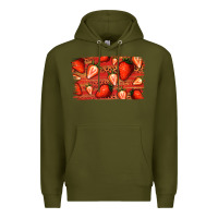 Army Green Strawberry Background Premium Hoodie - Bettercallsaul