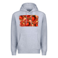 Heather Grey Strawberry Background Premium Hoodie - Bettercallsaul
