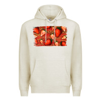 Oatmeal Heather Strawberry Background Premium Hoodie - Bettercallsaul