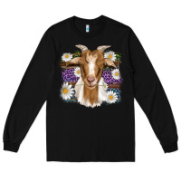 Black easter goat daisys leopard wooden Long Sleeve Tee - Artiststas