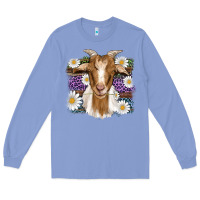 Colony Blue easter goat daisys leopard wooden Long Sleeve Tee - Artiststas