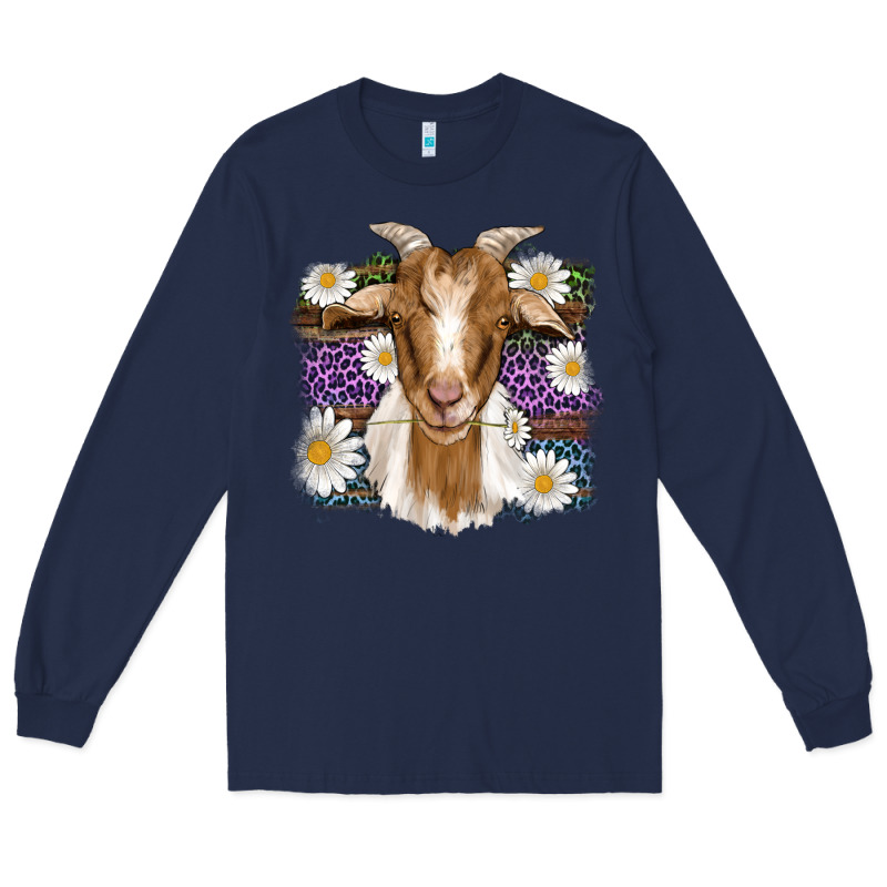 Easter Goat Daisys Leopard Wooden Long Sleeve Tee by Artiststas | Teevron