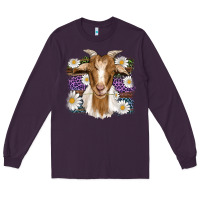 Plum easter goat daisys leopard wooden Long Sleeve Tee - Artiststas