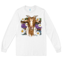 White easter goat daisys leopard wooden Long Sleeve Tee - Artiststas